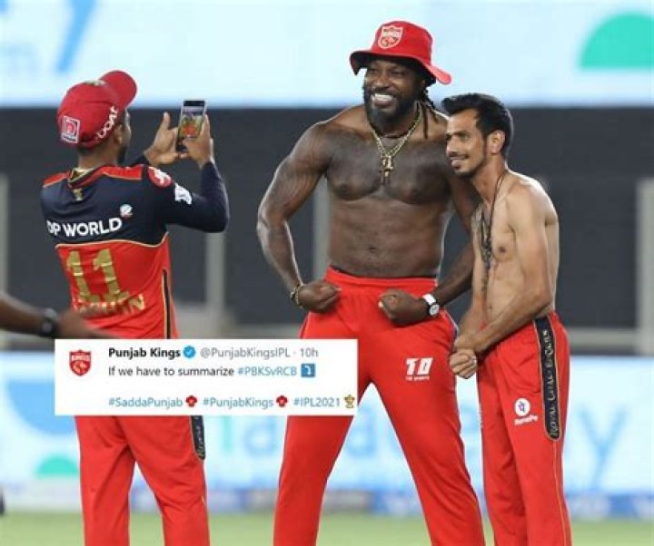 IPL 2021 PBKS troll RCB with shirtless picture of Chris Gayle and